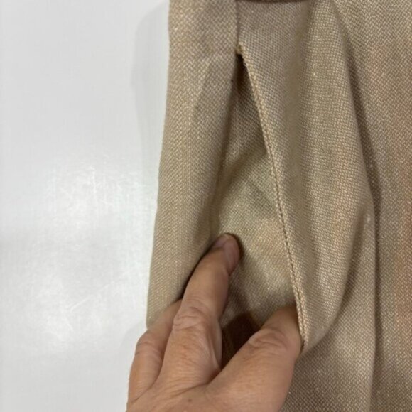 Chico’s Women’s 14 Bermuda Shorts Tan Gold Fleck Zipper Pockets Vacation Summer - Picture 4 of 7